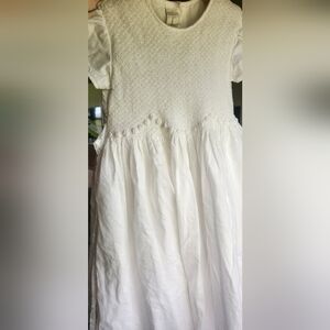 Strasburg white smocked embroidered formal dress girls 8Y